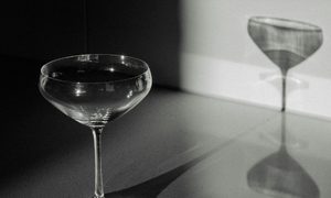 Martini glass with shadow