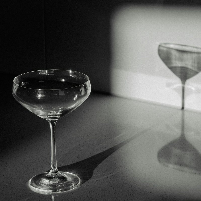 Martini glass with shadow