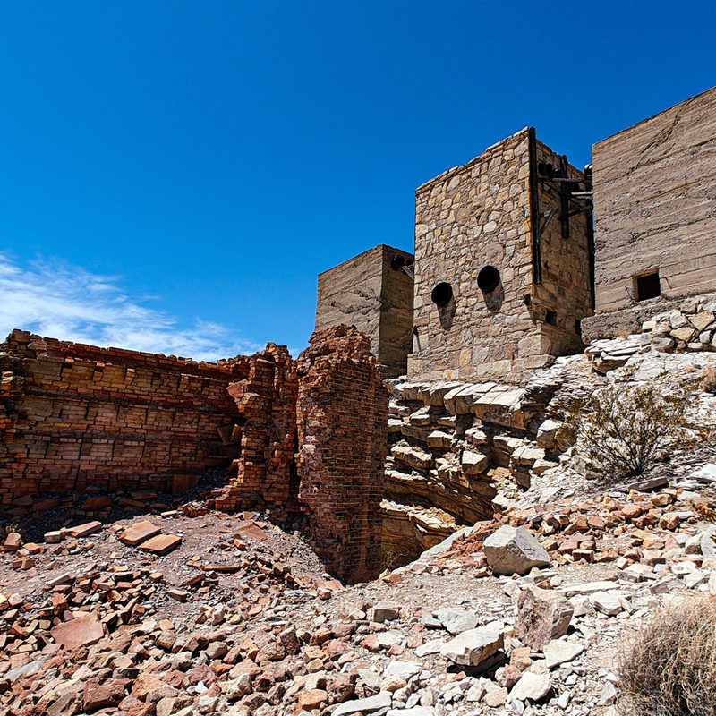 Abandoned ruins of Mariscal Mine in Big Bend National Park, Texas.
