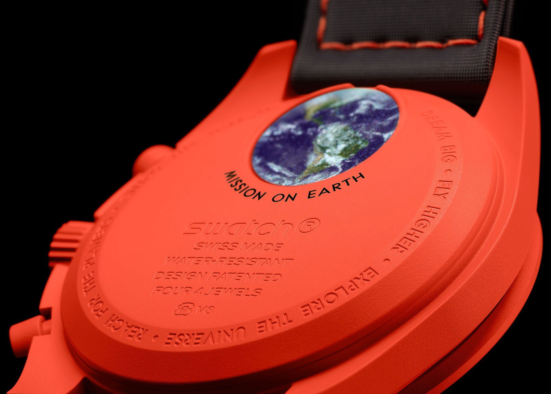 Swatch Misson on Earth Lava caseback