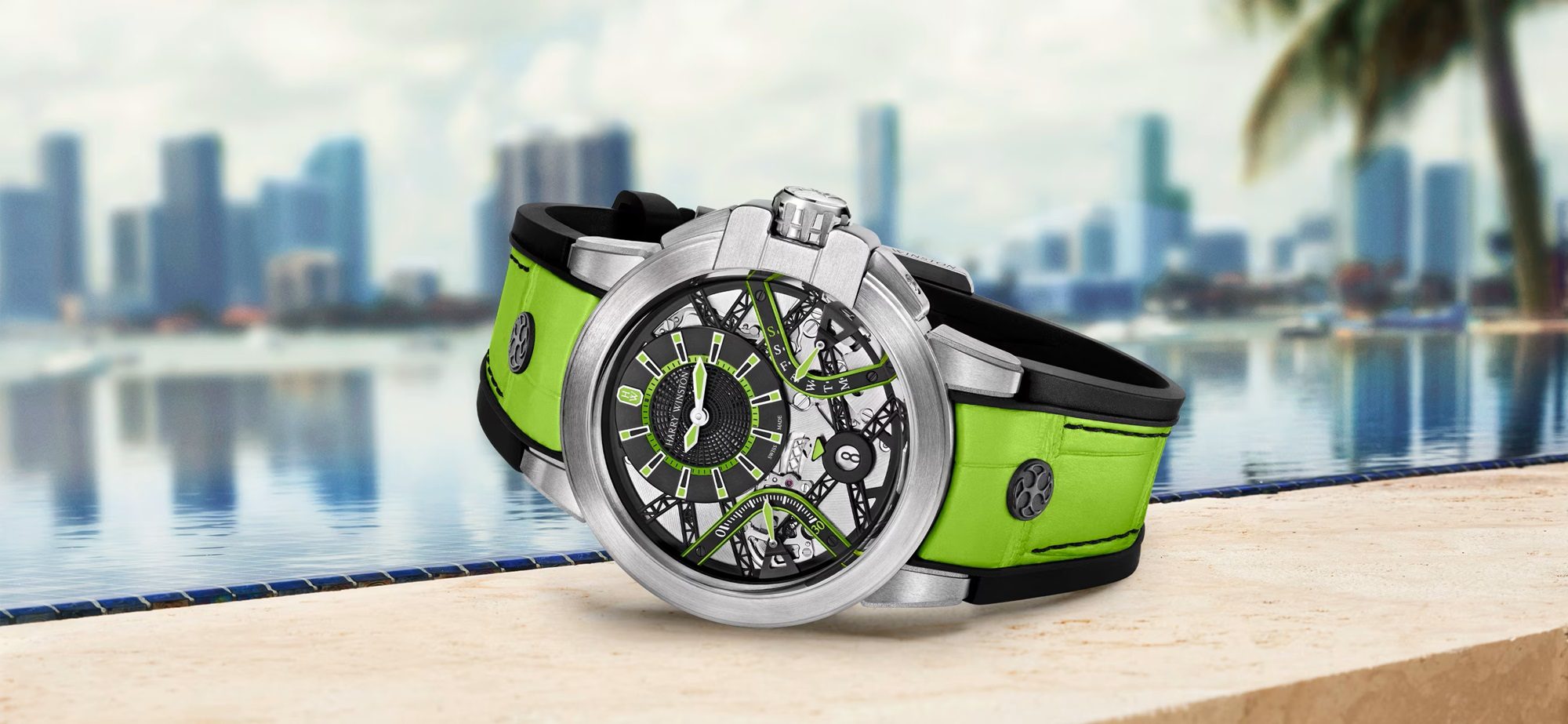 Harry Winston Ocean Zalium neon green and black