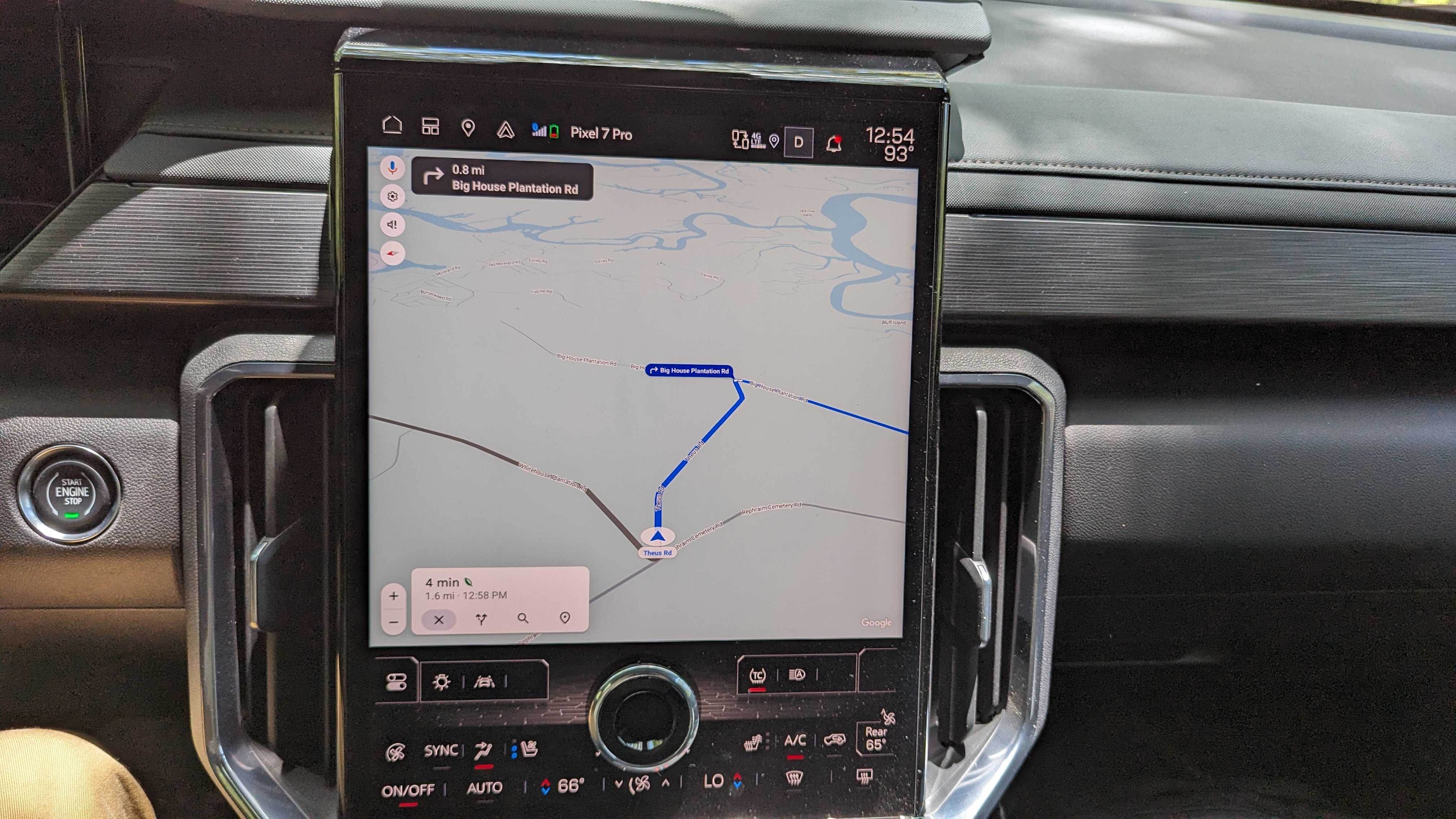 Center console of a 2024 GMC Acadia