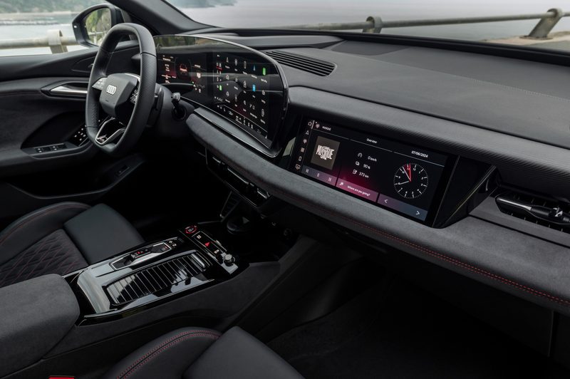 2025 Audi SQ6 e-tron interior has a curved driver display.