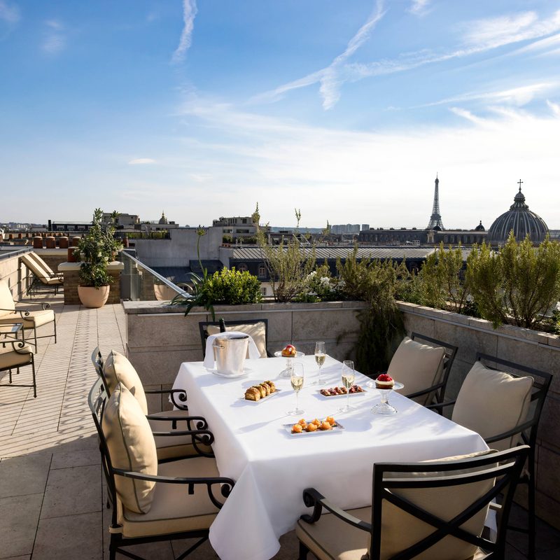 Outdoor dining at the Ritz Paris hotel