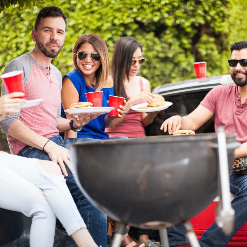 People tailgating