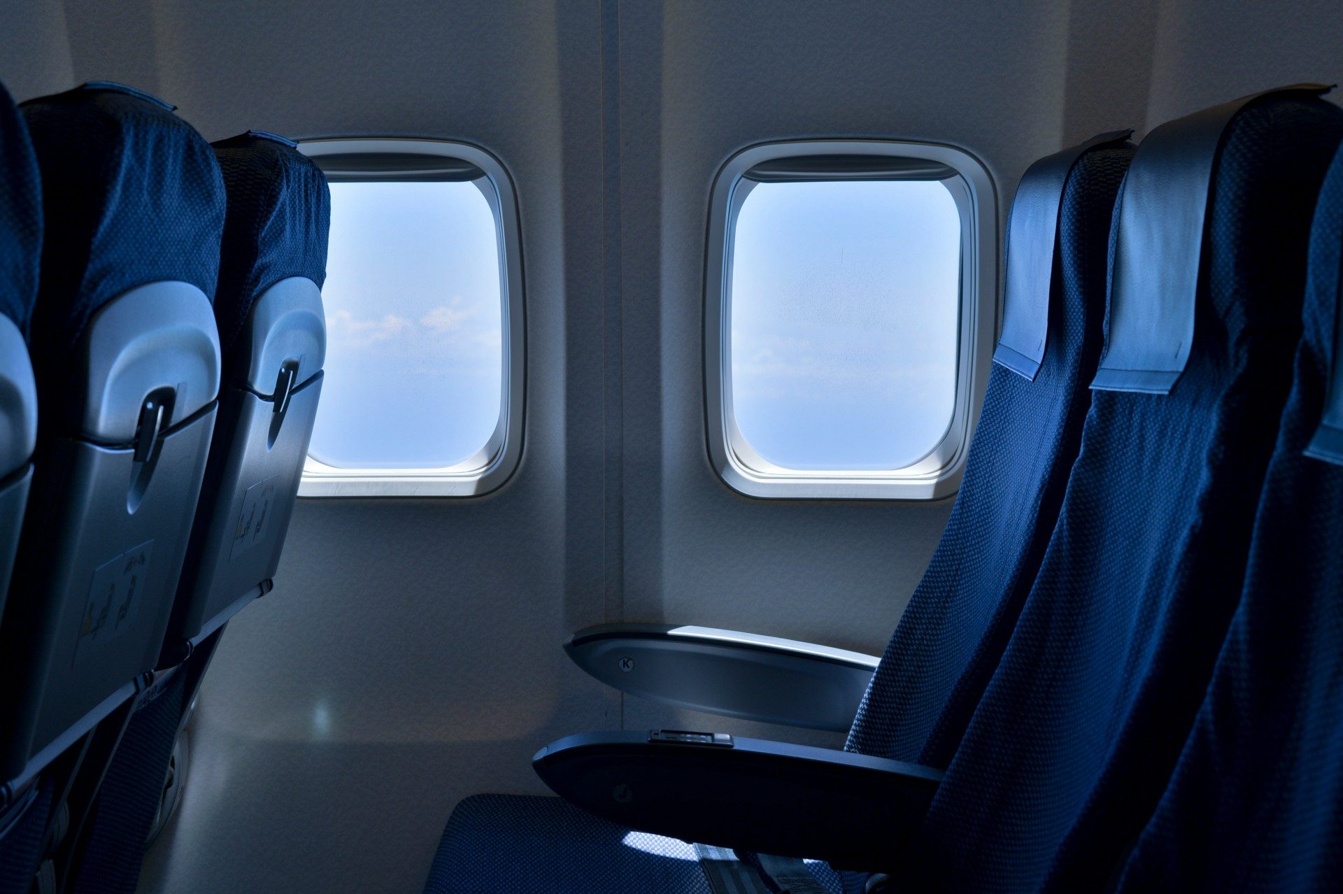 Window seats in airplane