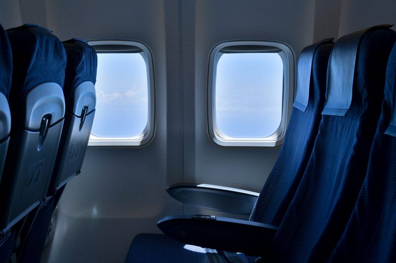 Window seats in airplane