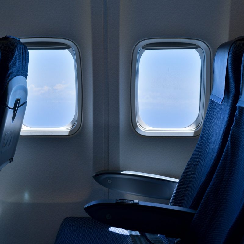 Window seats in an airplane