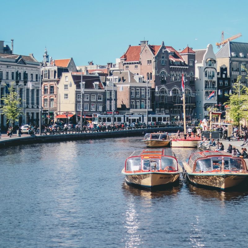 Amsterdam, Netherlands boats and canals