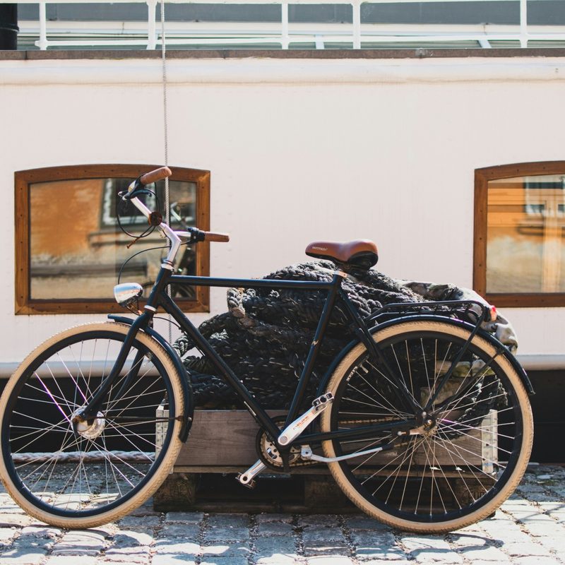Bike on the street in Copenhagen