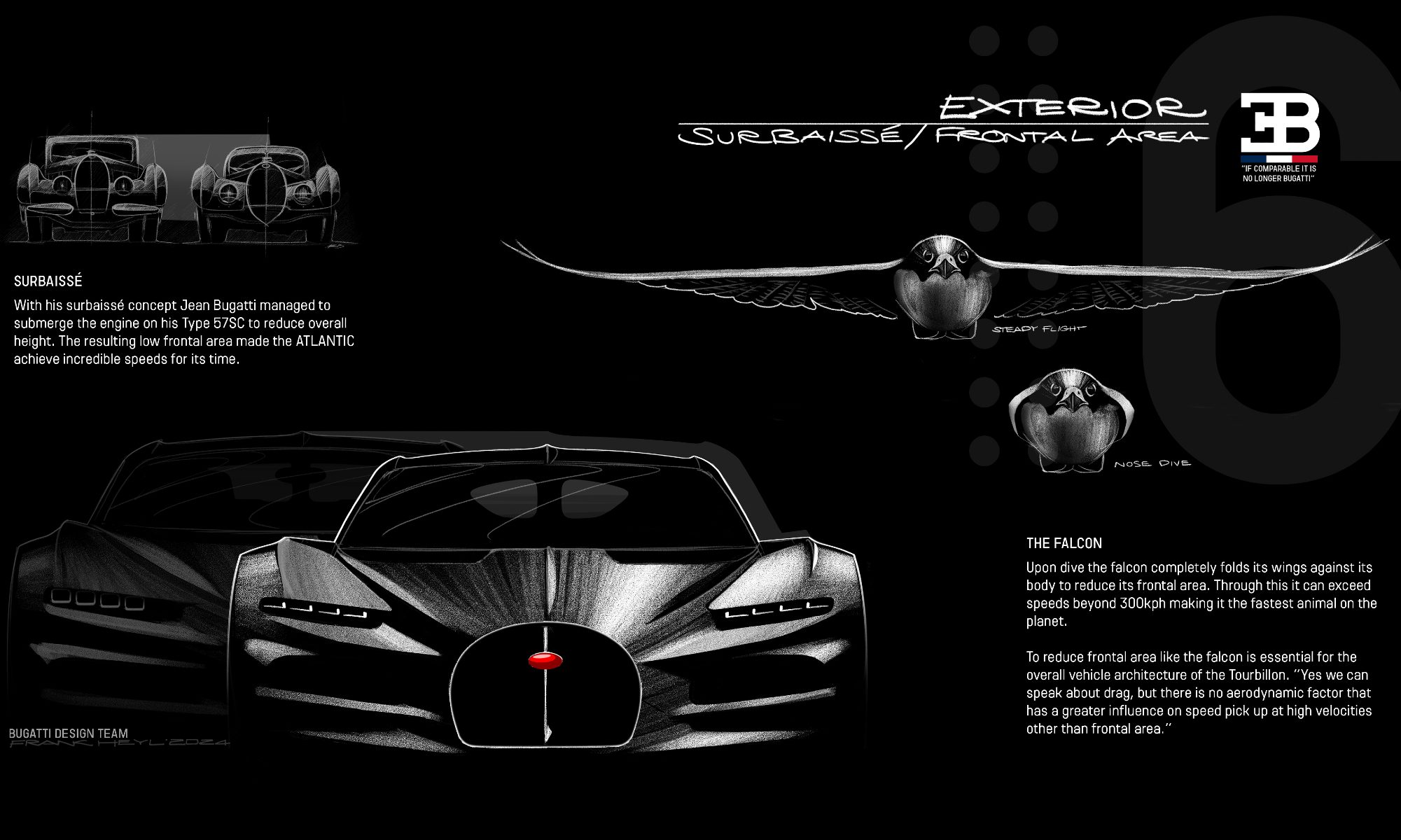 Bugatti Tourbillion design concepts - Surbaisse and the falcon.