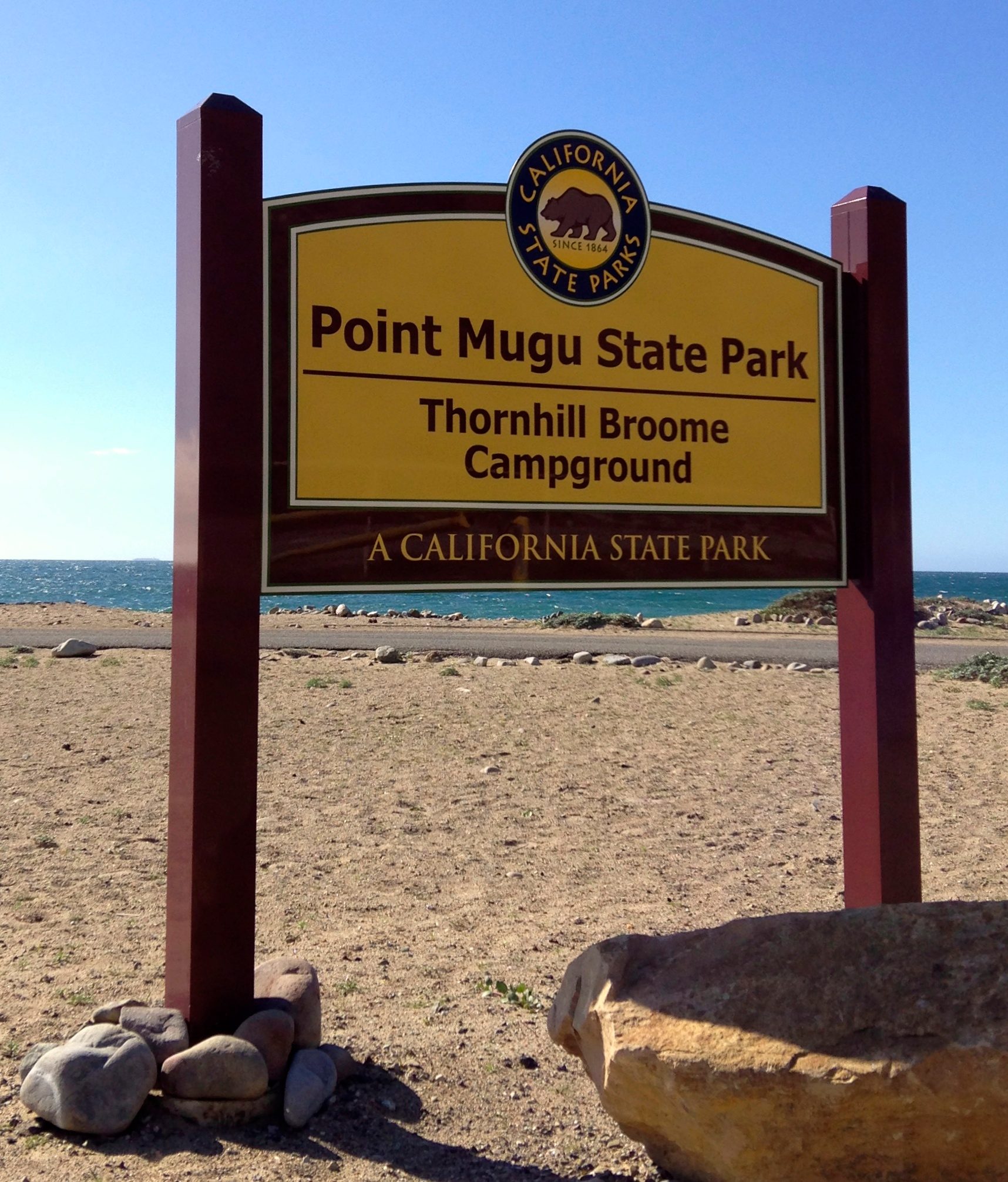 entrance sign to point mugu state park