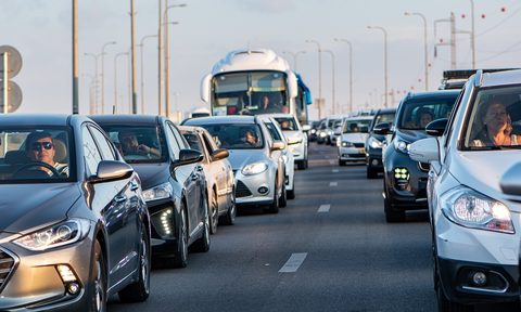 Congested traffic on highway