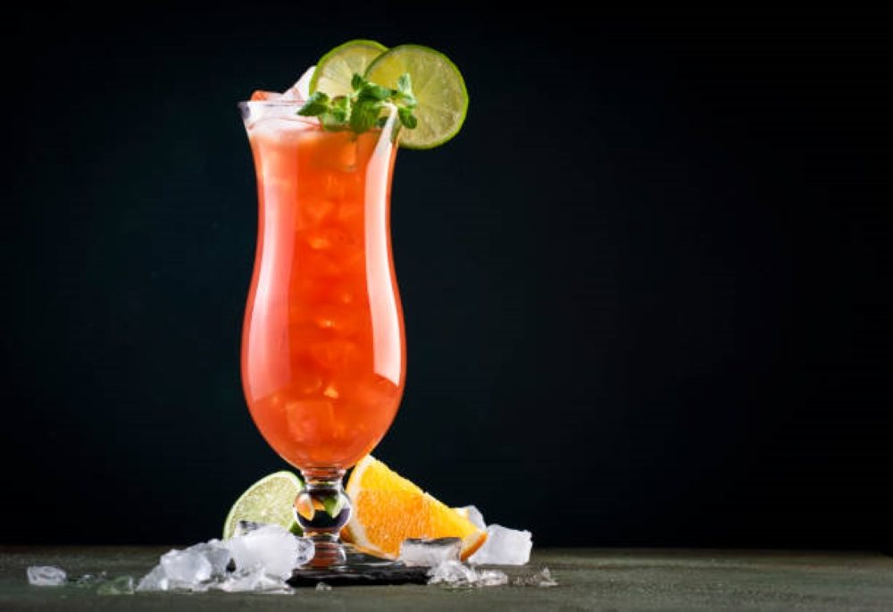 Hurricane drink in a classic glass