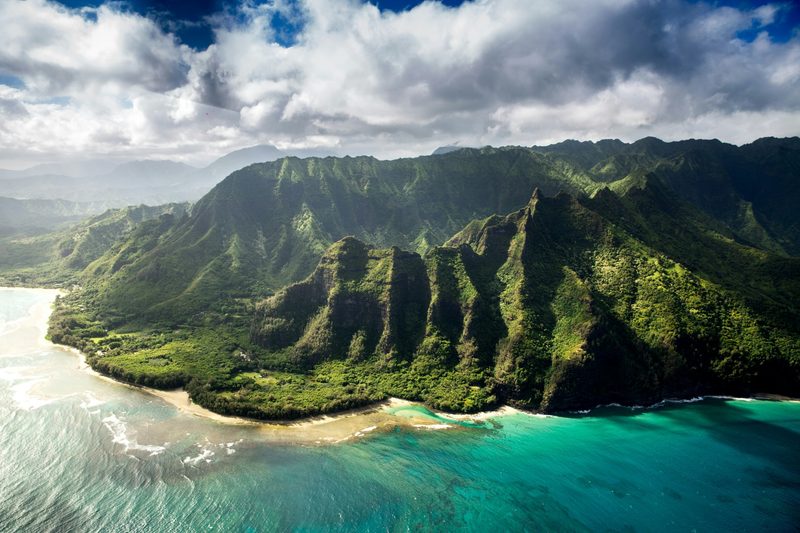 mountains and coast of Kauai, Hawaii