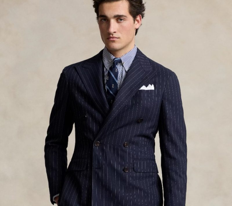 Man in Polo pinstripe suit