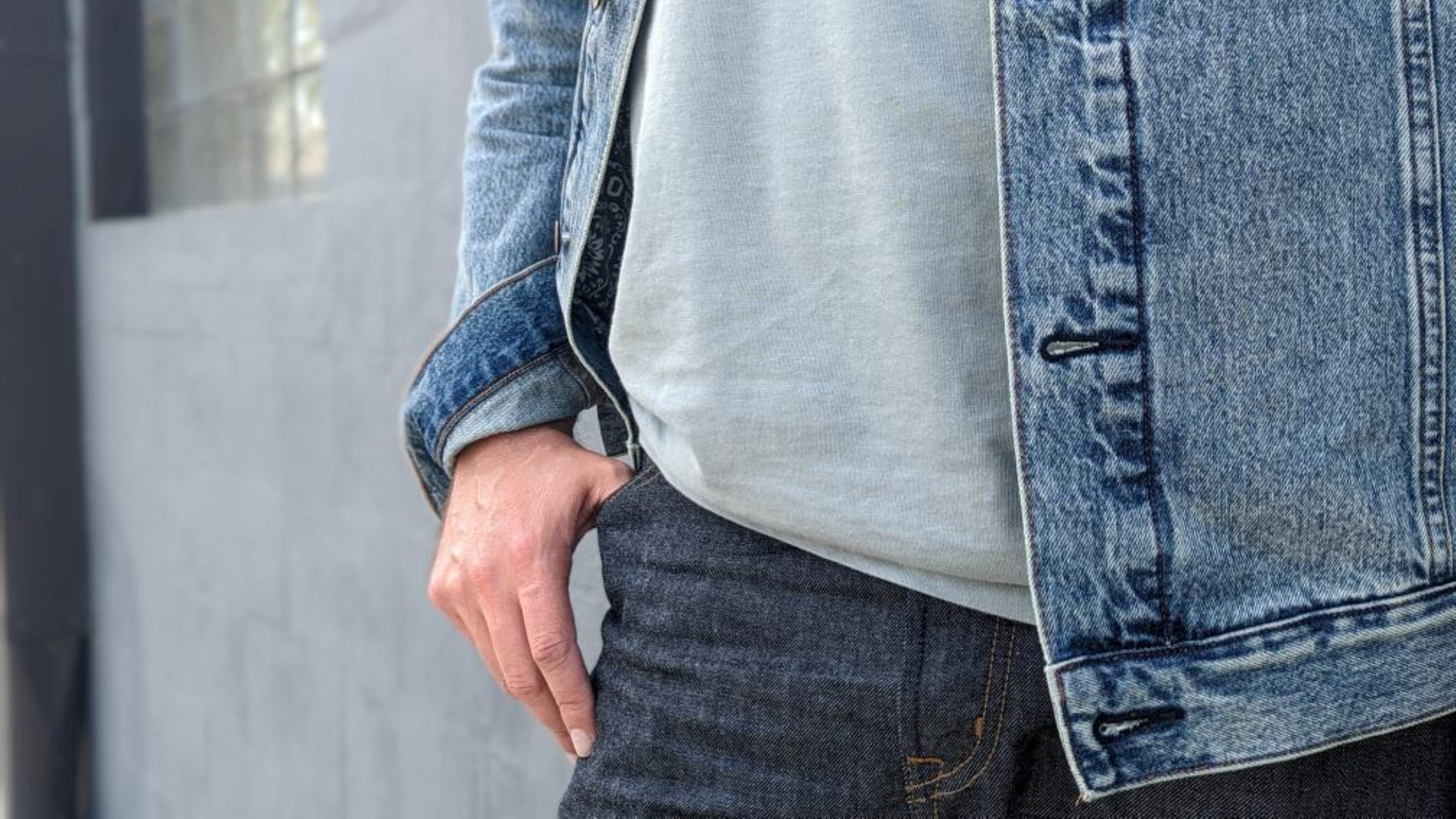 Man in denim jeans and jacket