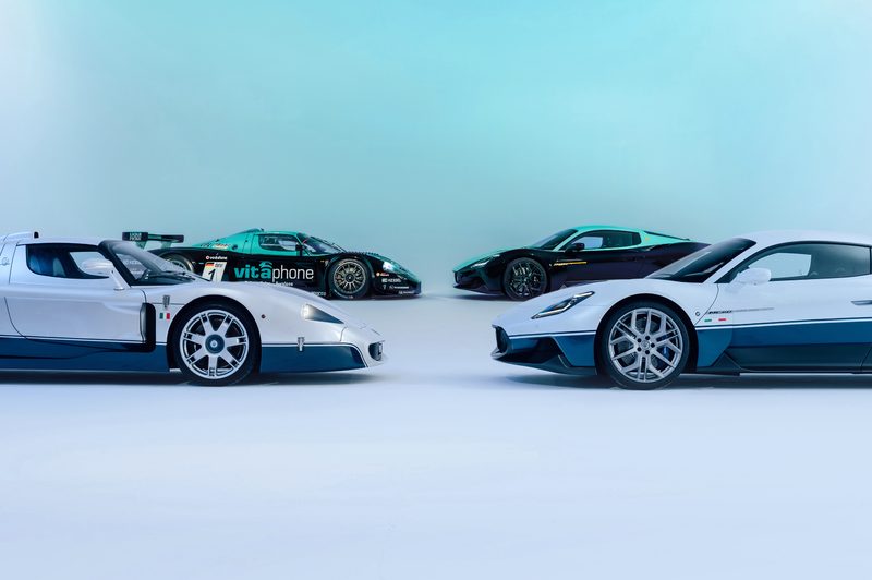 Maserati MC12 GT1 Vitaphone, MC20 Leggenda, MC12 Stradale, AND MC20 icona.