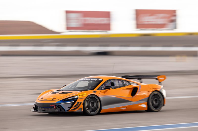 McLaren Arturo Trophy race car on the track.
