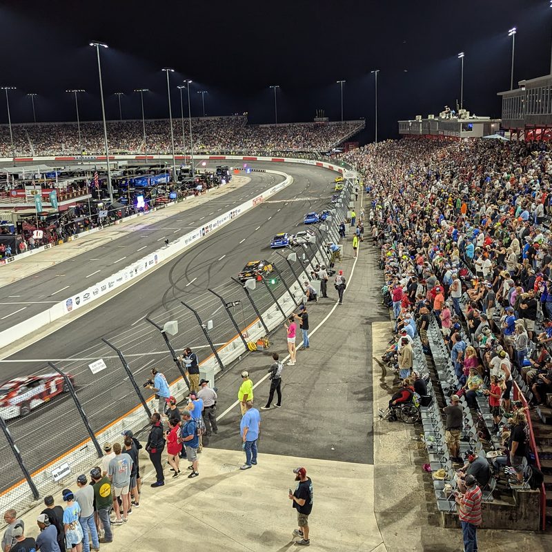 A large NASCAR crowd