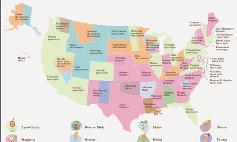 most popular cocktails by state