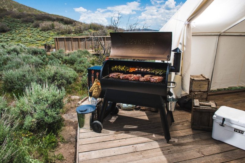 A Traeger Grills Pro Series 34 Pellet Grill and Smoker filled with good food.