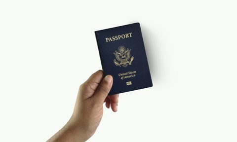 Person holding U.S. passport