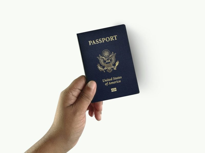 Person holding US passport