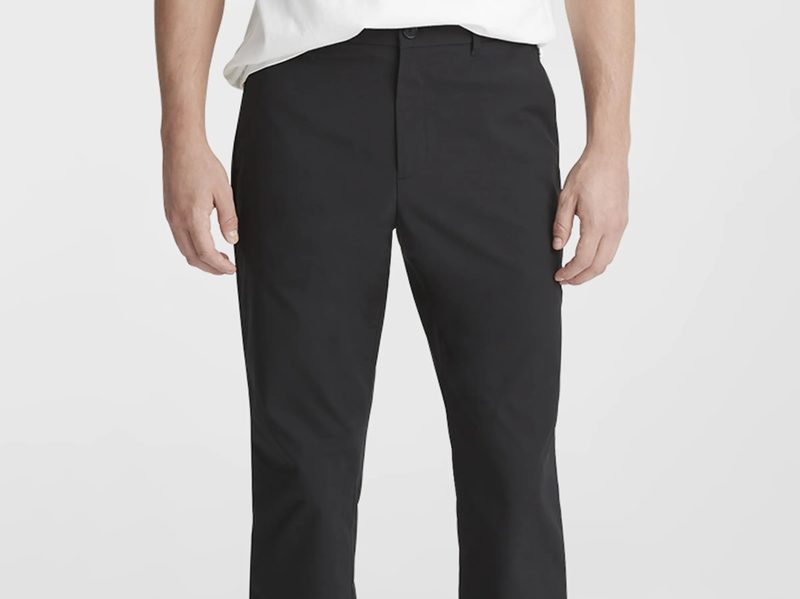 Vince Men's Dobby Chinos worn for early Prime deal up close