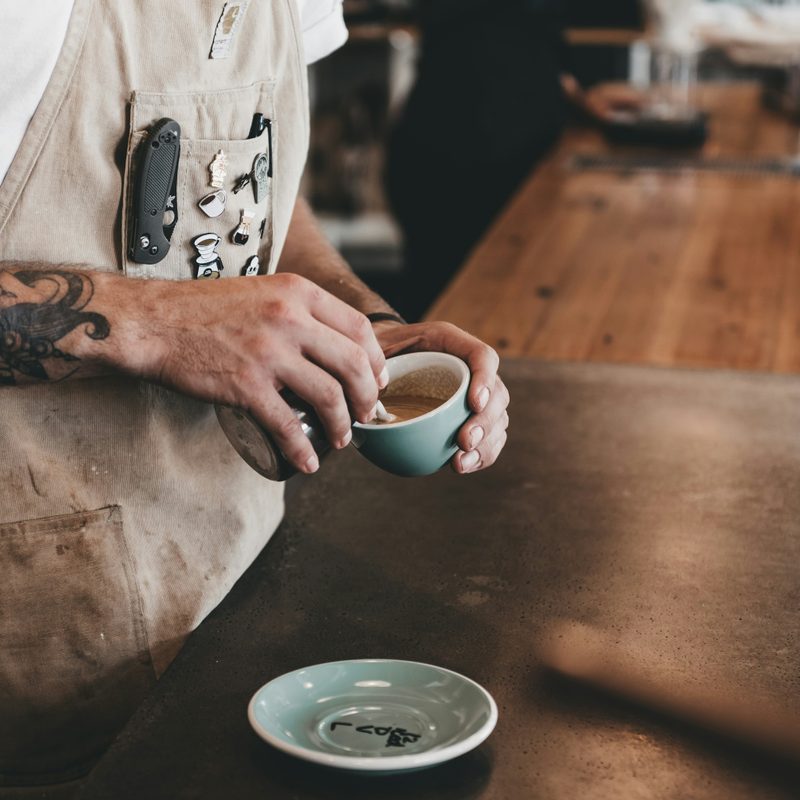 Man with a macchiato