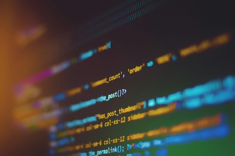 Screen showing computer code