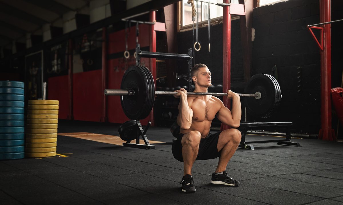 Man doing front squats