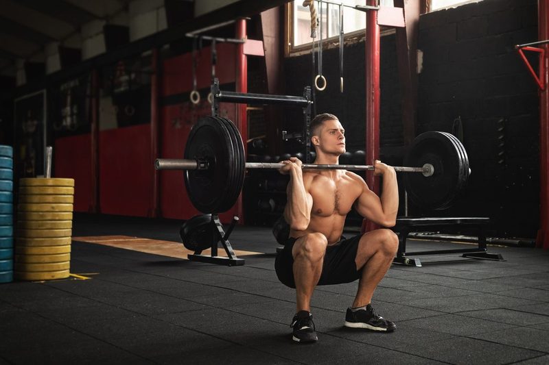 Man doing front squats