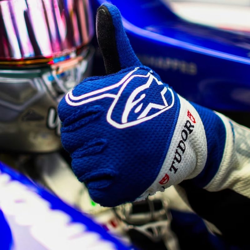 Formula 1 race car driver sponsored by Tudor watches