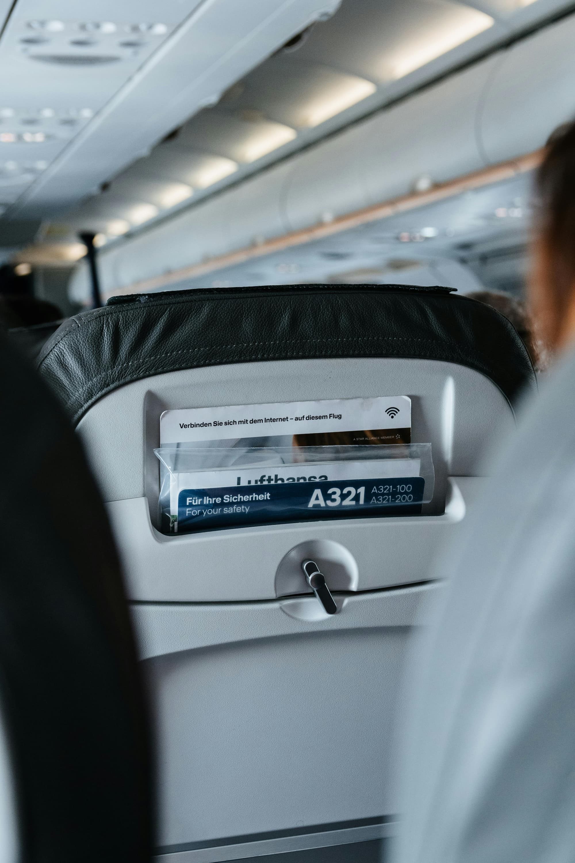 inside of an airplane