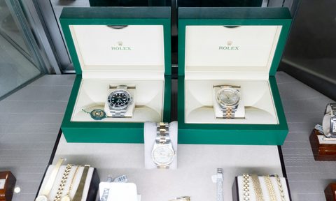 Rolex watches on display