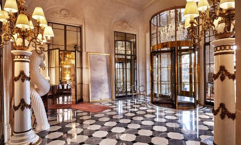 Lobby at the Le Meurice, Dochester Collection hotel