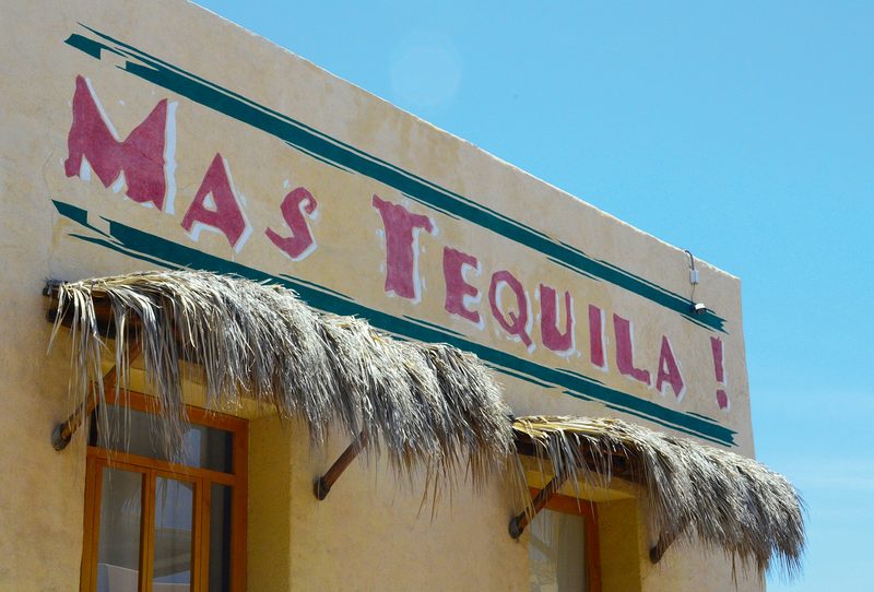 Tequila sign on restaurant
