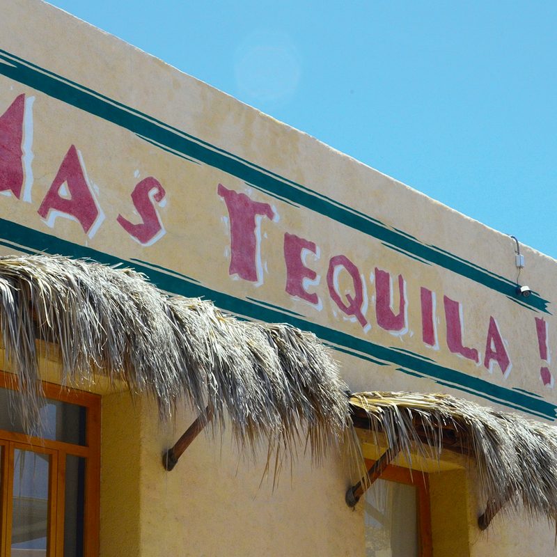 Tequila sign on restaurant