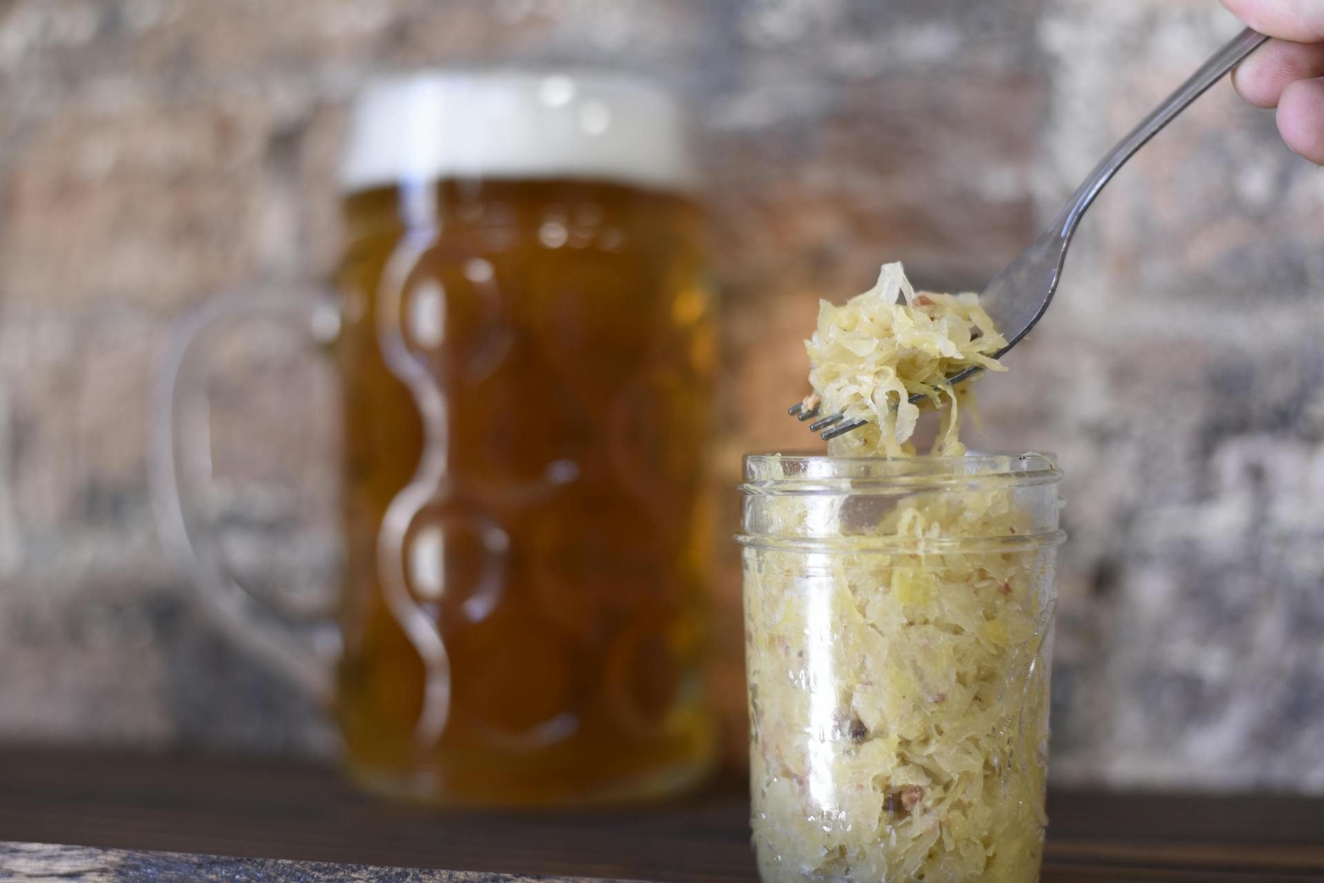 Sauerkraut in a jar