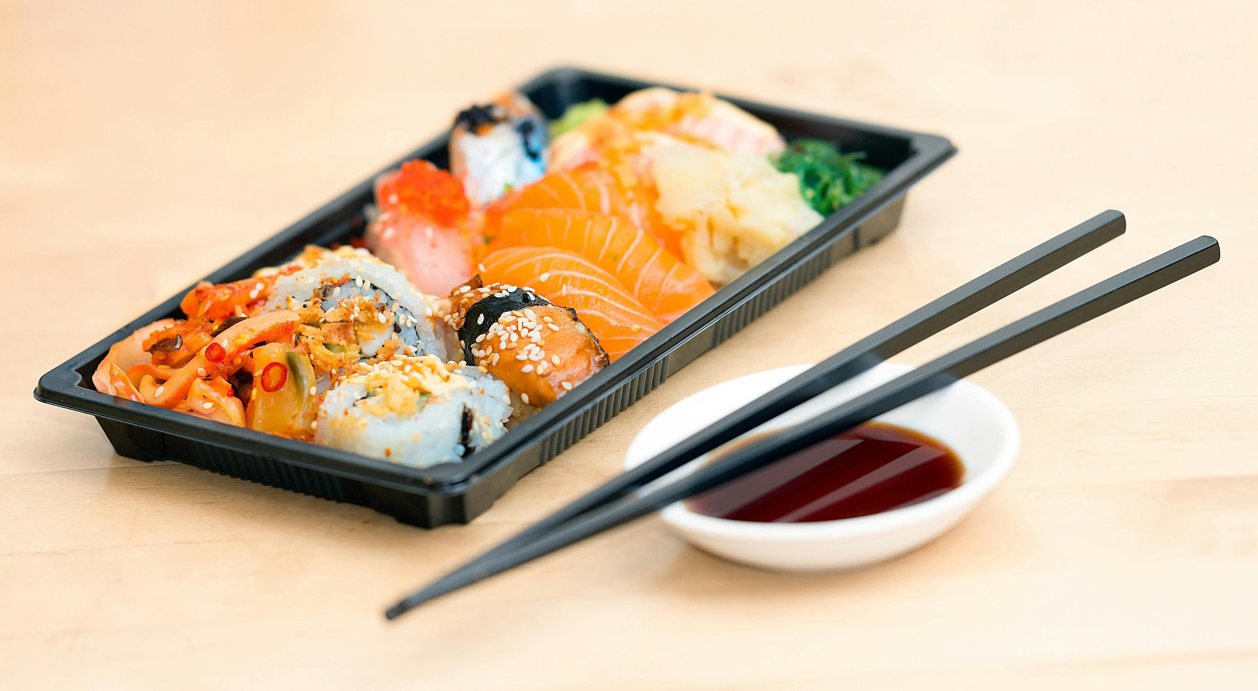 sushi with sesame seed