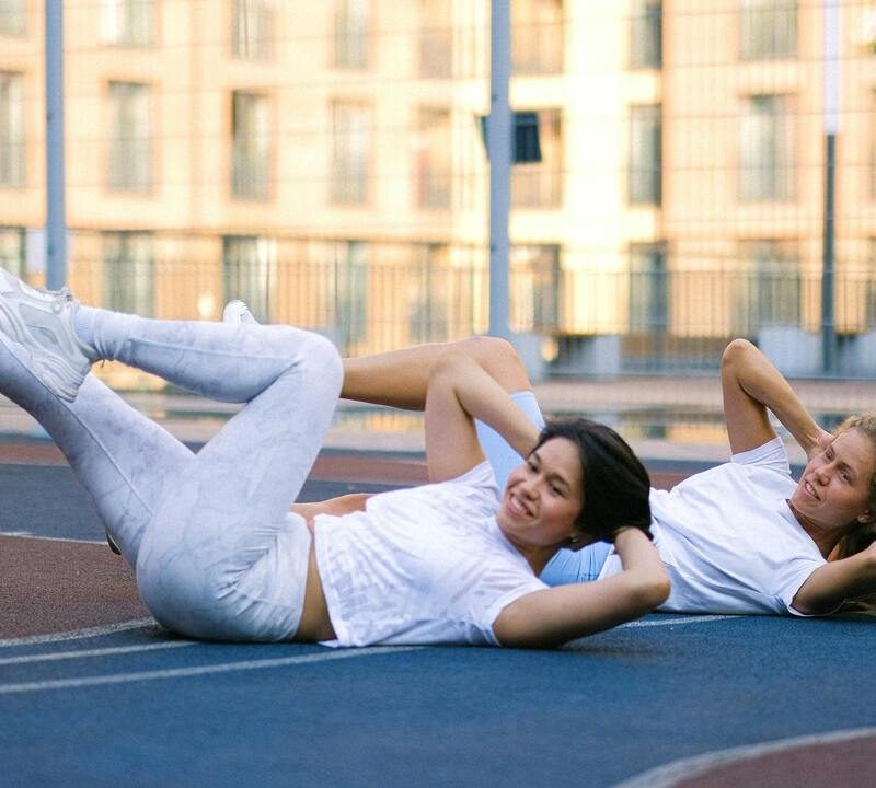 Bicycle crunches.