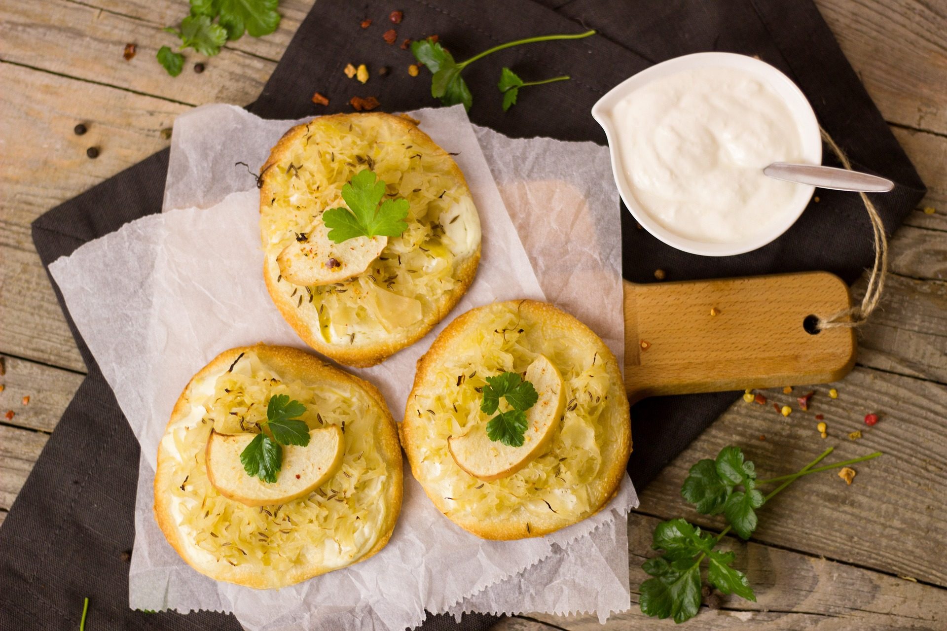 Sauerkraut pizzas