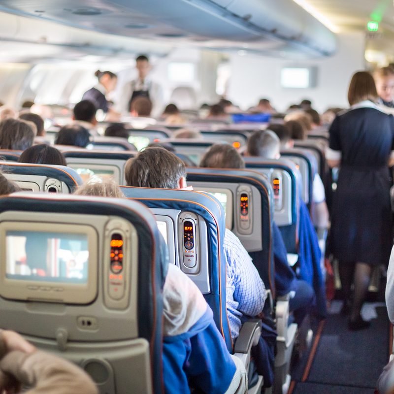Interior of a passenger airplane