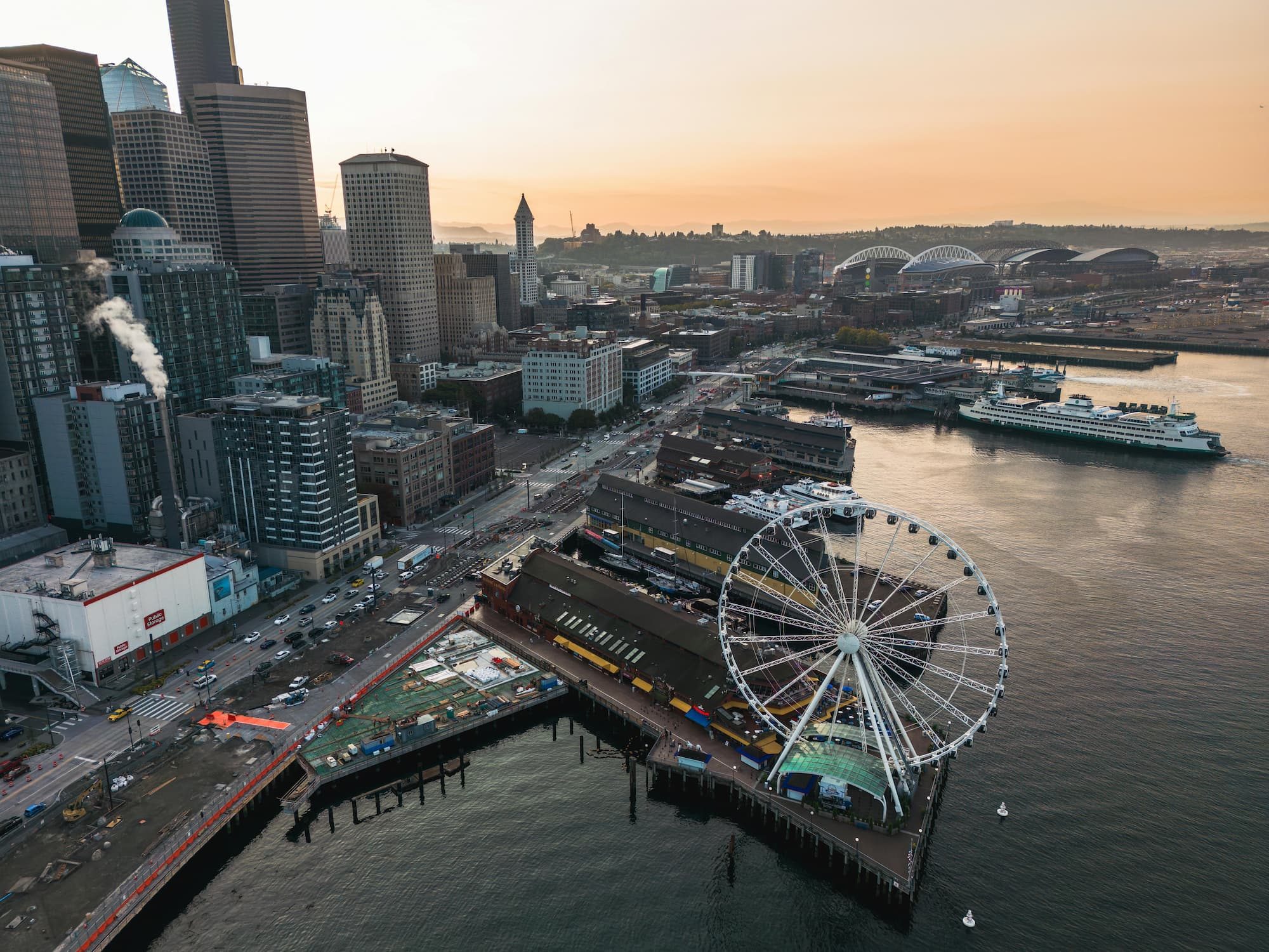 aerial view of seattle
