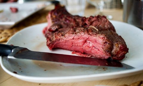 Rare steak on a plate