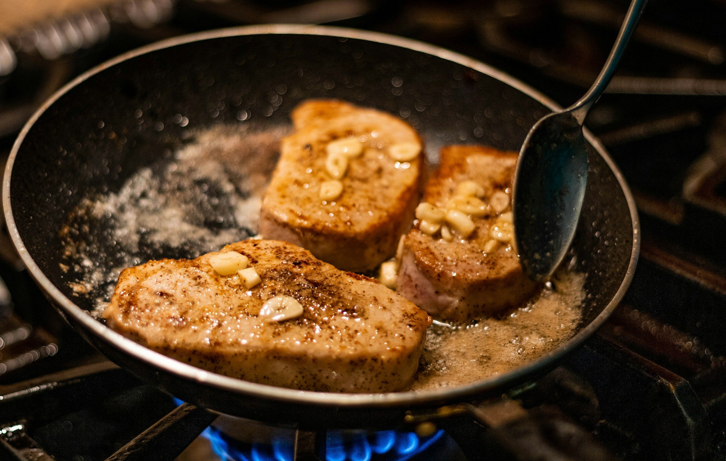 Pork chop in skillet