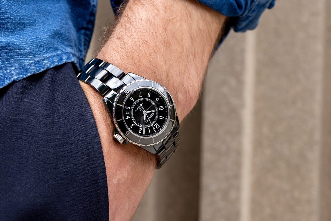 man wearing Chanel J12 watch