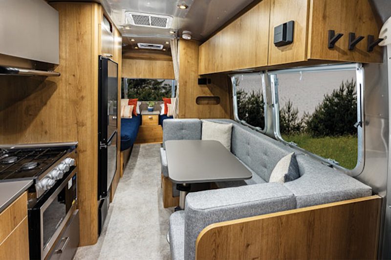 Interior of the 2025 Airstream Trade Wind 23FB travel trailer.