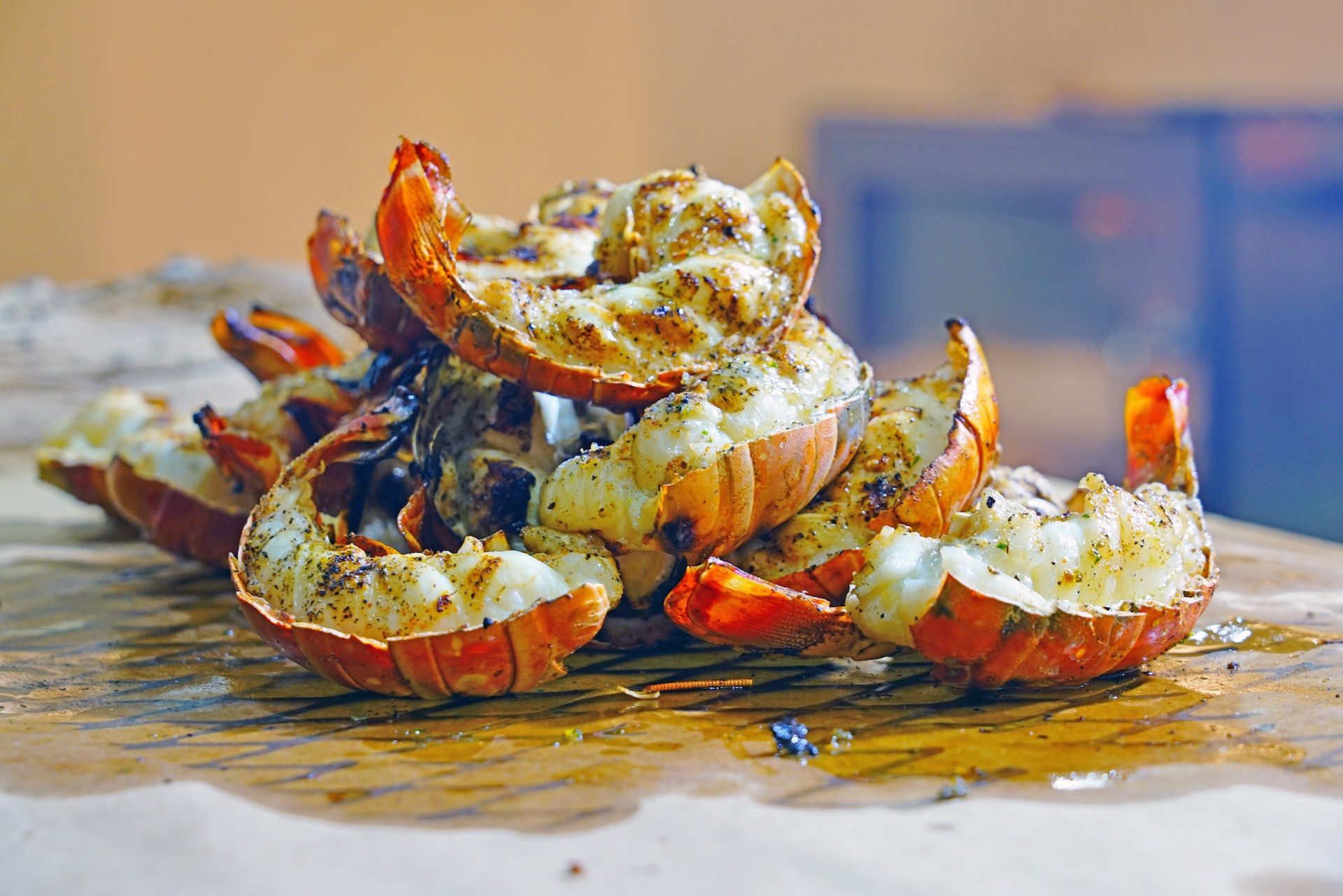 Grilled lobster tails